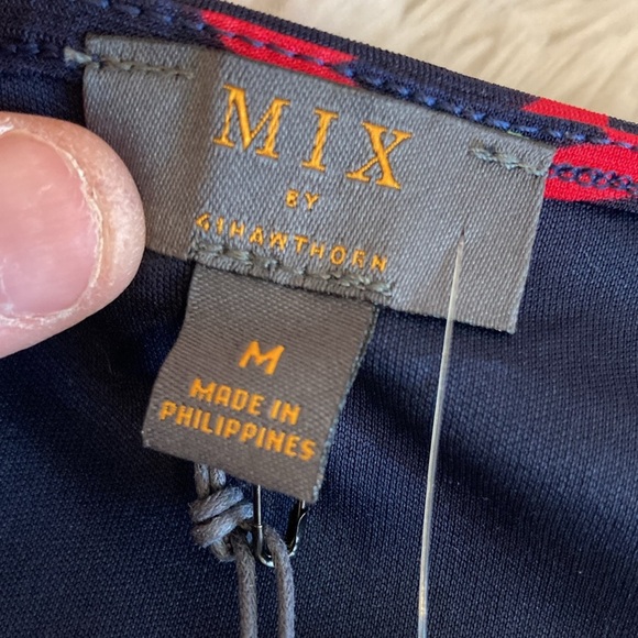 NWT Mix by 41 Hawthorne StitchFix Kassidy Faux Wrap Dress Red Navy - Picture 9 of 12